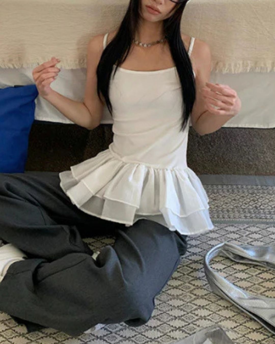 フリルレイヤードキャミ