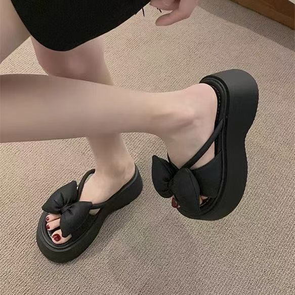 厚底リボンサンダル