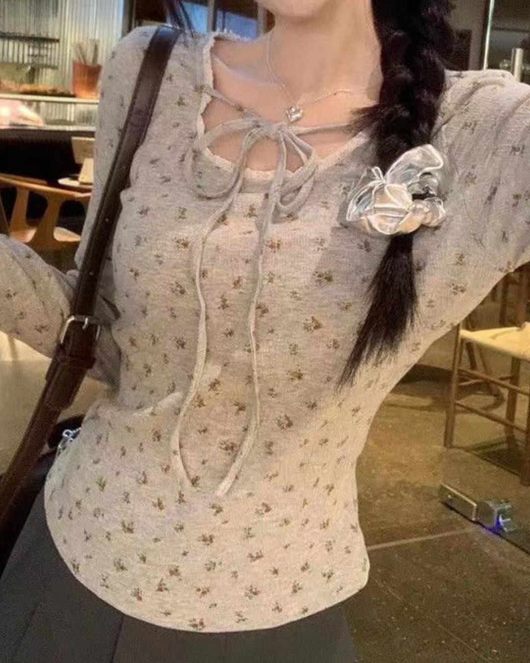 小花柄ロンT